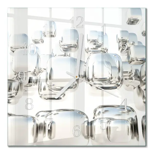 Moderne wandklok glas vierkant 3d-kubus