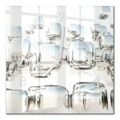Moderne wandklok glas vierkant 3d-kubus