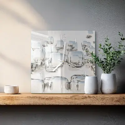 Moderne wandklok glas vierkant 3d-kubus