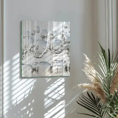 Moderne wandklok glas vierkant 3d-kubus