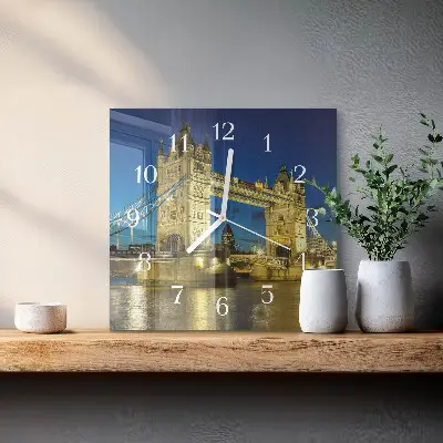 Decoratieve glazen klok vierkant Londense brug
