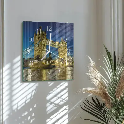 Decoratieve glazen klok vierkant Londense brug