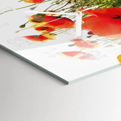 Moderne wandklok glas vierkant Klaprozen