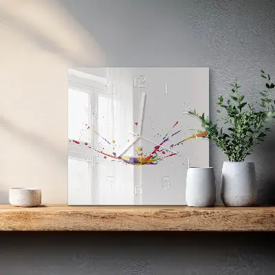 Vierkante glas klok Vlekken