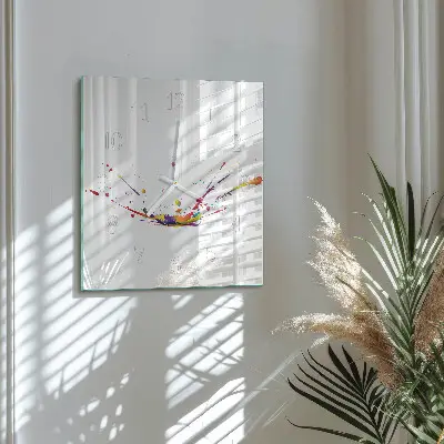 Vierkante glas klok Vlekken