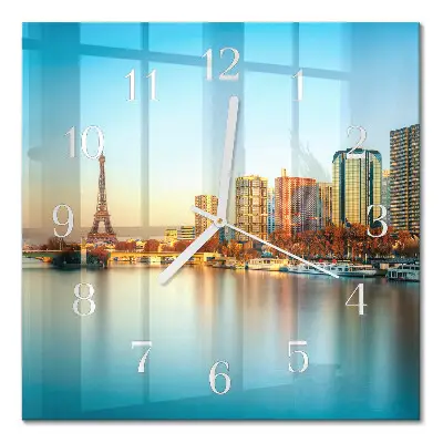 Decoratieve glazen klok vierkant Eiffeltoren parijs