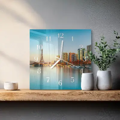 Decoratieve glazen klok vierkant Eiffeltoren parijs