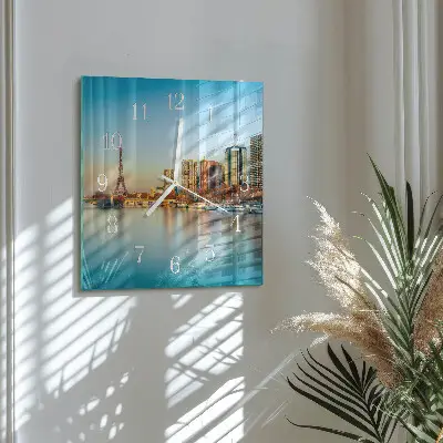 Decoratieve glazen klok vierkant Eiffeltoren parijs