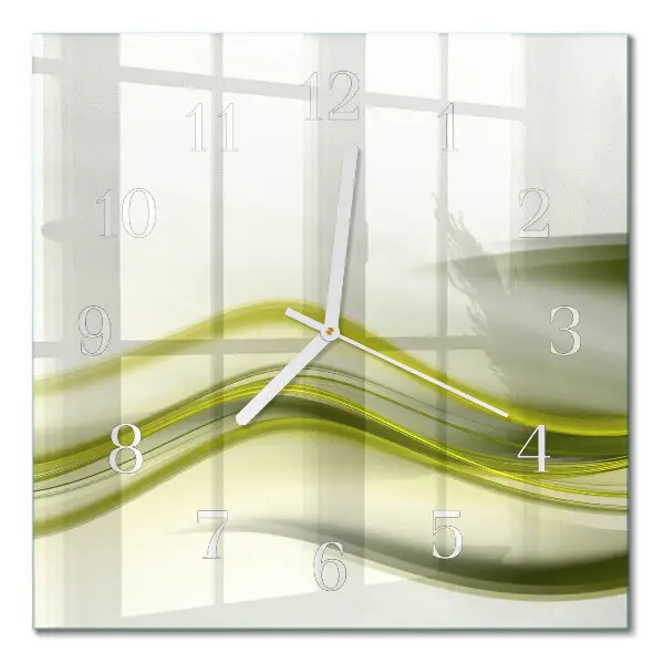 Vierkante glazen klok Abstracte lijnen