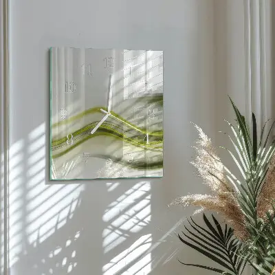 Vierkante glazen klok Abstracte lijnen