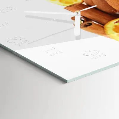 Moderne wandklok glas vierkant Vanille met citroen