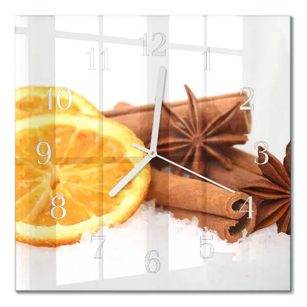 Moderne wandklok glas vierkant Citroenvanille
