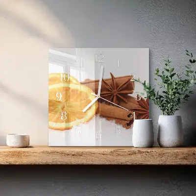 Moderne wandklok glas vierkant Citroenvanille