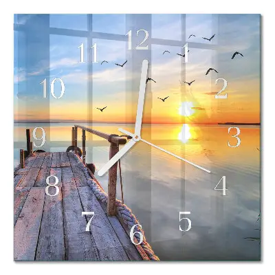 Vierkante glas klok Pier