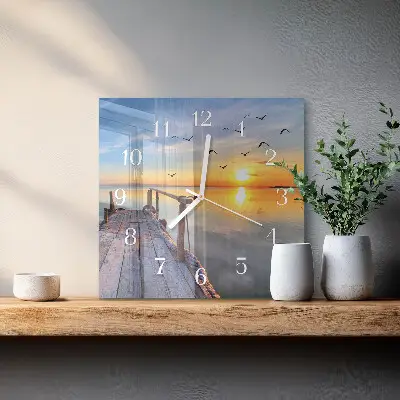 Vierkante glas klok Pier