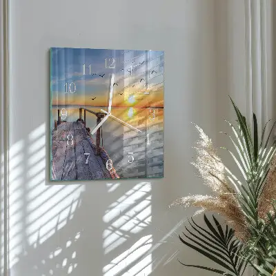 Vierkante glas klok Pier