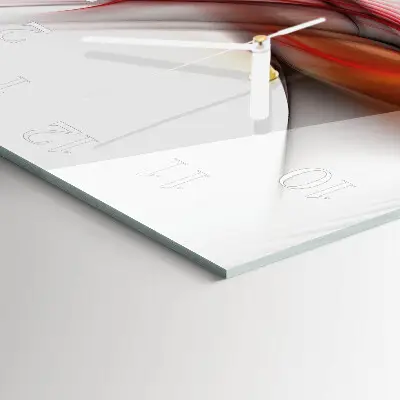 Vierkante glazen wandklok Abstracte lijnen