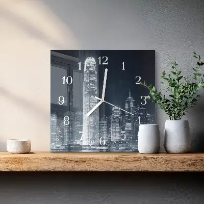 Decoratieve glazen klok vierkant Horizon