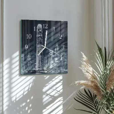 Decoratieve glazen klok vierkant Horizon