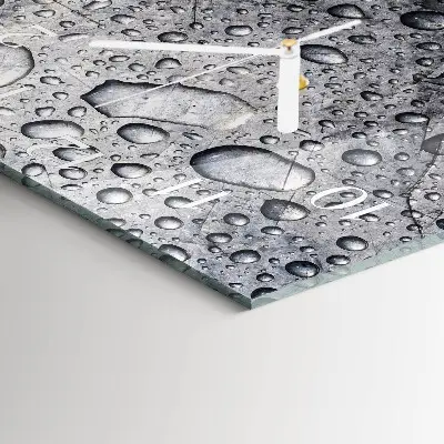 Vierkante glas klok Druppels