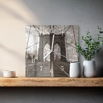 Decoratieve glazen klok vierkant Brug