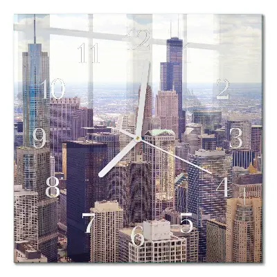Moderne wandklok glas vierkant Horizon