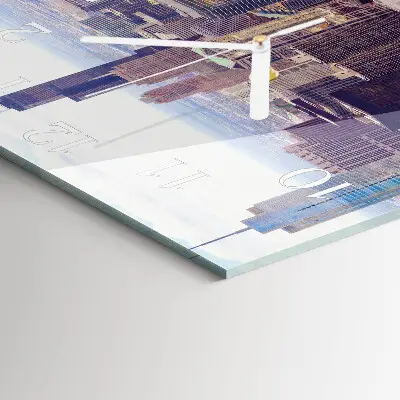 Moderne wandklok glas vierkant Horizon