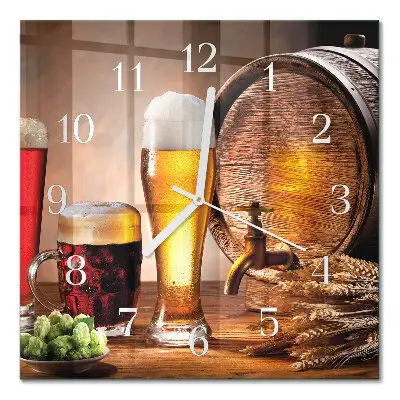 Vierkante glas klok Een biervat