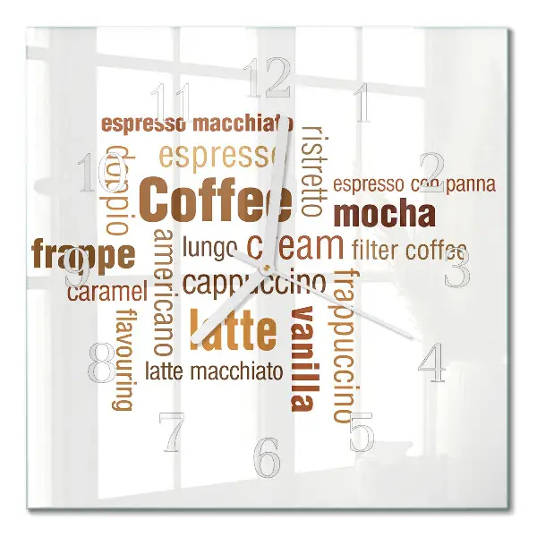 Decoratieve glazen klok vierkant Koffie