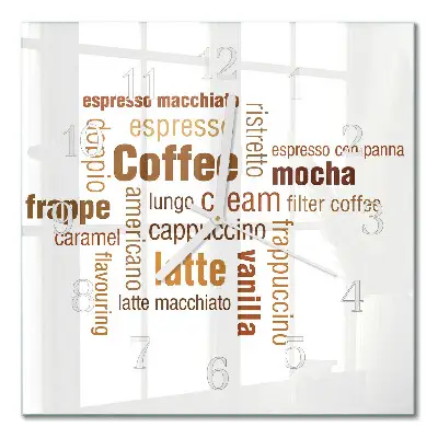 Decoratieve glazen klok vierkant Koffie