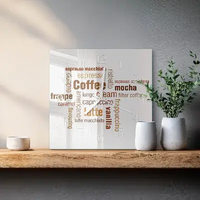 Decoratieve glazen klok vierkant Koffie