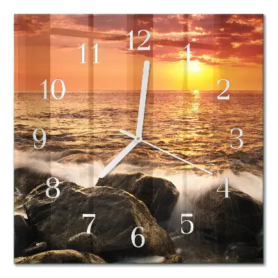 Decoratieve glazen klok vierkant Zonsondergang