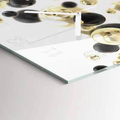 Vierkante glazen wandklok Abstractie