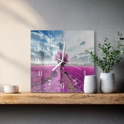 Decoratieve glazen klok vierkant Veld