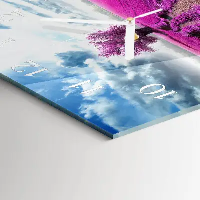 Decoratieve glazen klok vierkant Veld