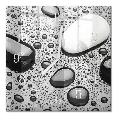 Moderne wandklok glas vierkant Stenen