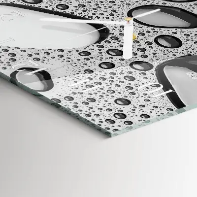 Moderne wandklok glas vierkant Stenen