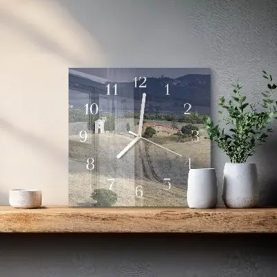 Decoratieve glazen klok vierkant Landschap