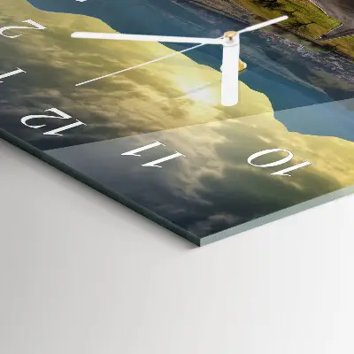 Vierkante glas klok Bergpad