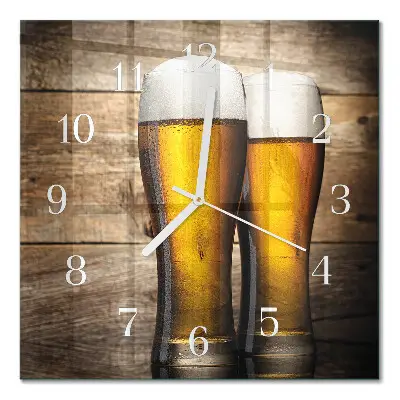 Decoratieve glazen klok vierkant Bier