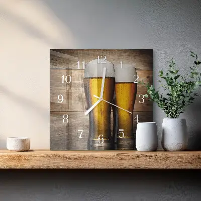 Decoratieve glazen klok vierkant Bier