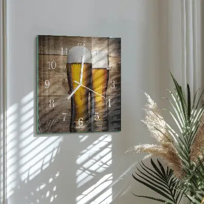 Decoratieve glazen klok vierkant Bier