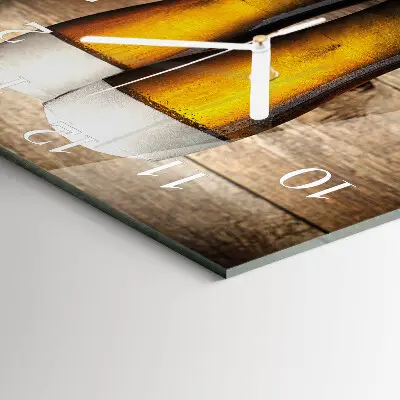 Decoratieve glazen klok vierkant Bier