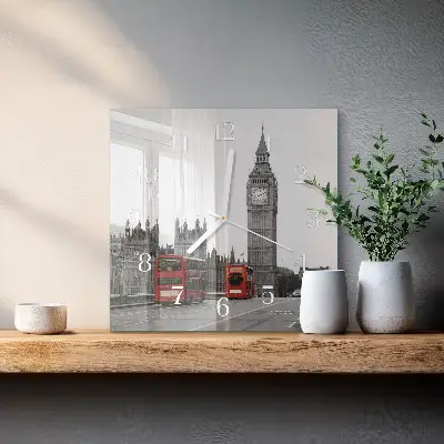 Vierkante glazen klok Londen