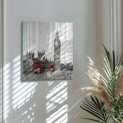 Vierkante glazen klok Londen