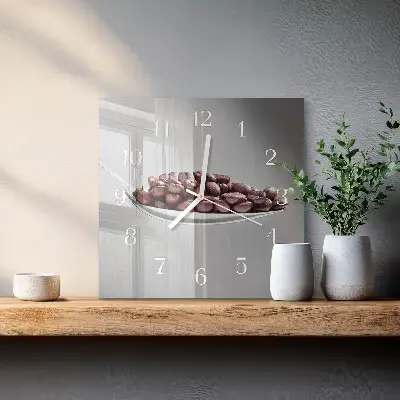 Vierkante glazen klok Een lepeltje koffie