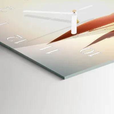 Decoratieve glazen klok vierkant Zeilboot