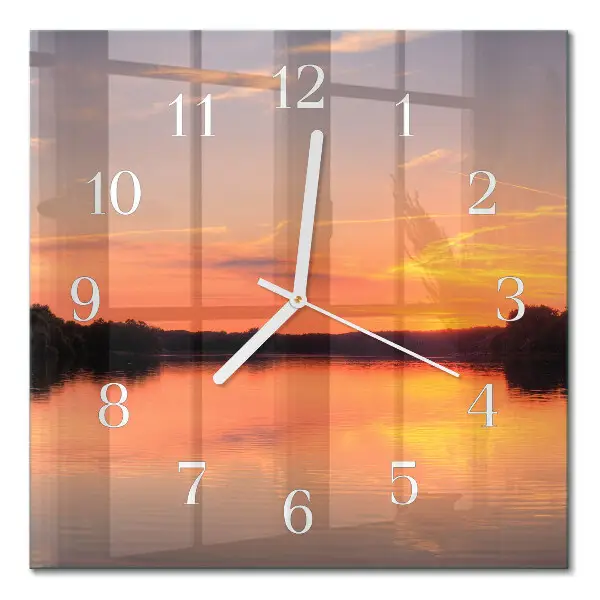 Vierkante glazen klok Zonsondergang