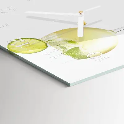 Moderne wandklok glas vierkant Calciumcarbonaat