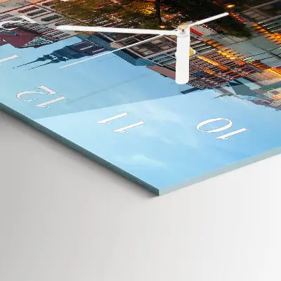 Moderne wandklok glas vierkant Oude stad